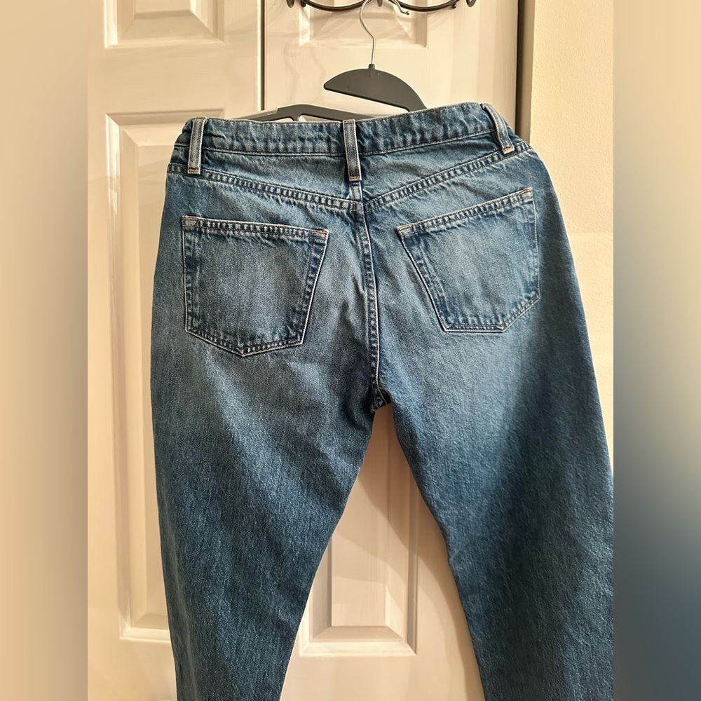 FRAME $258 Le Slouch Straight Leg Jeans In Blue Wash Size 25 - Picture 9 of 11